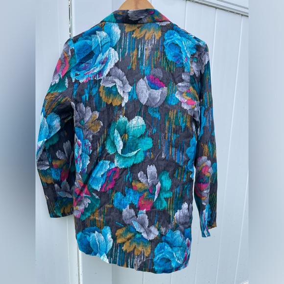 M Vintage 90s Floral Print Blazer by Greenwich Village - Picture 3 of 6